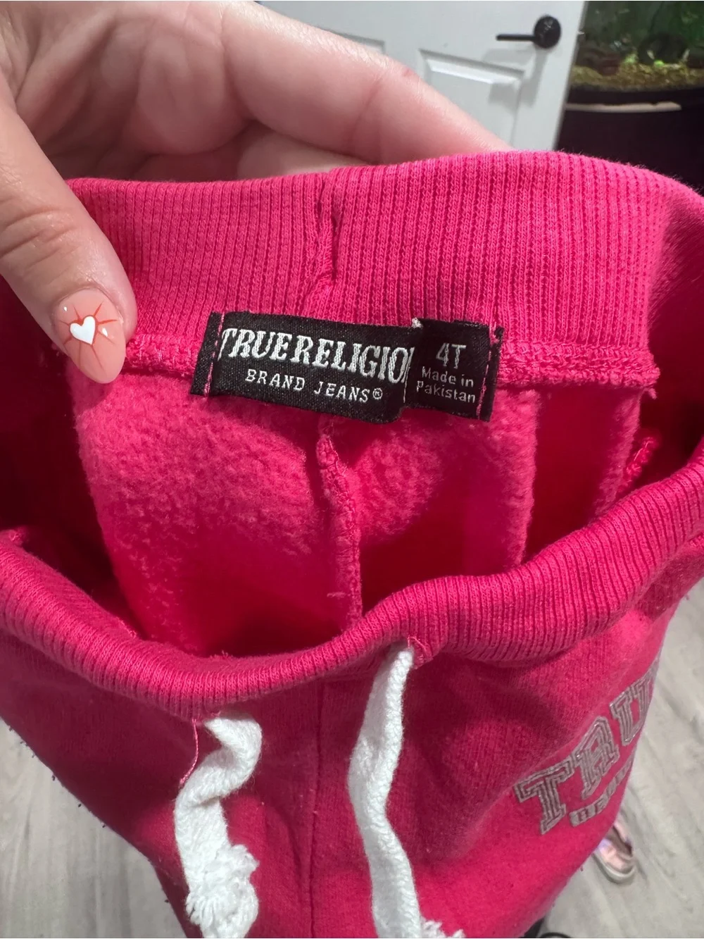 True Religion Kids Hot Pink 'TRUE' Logo Pullover Sweatshirt